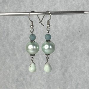 Larimar Chalcedony dangle earrings Sterling silver